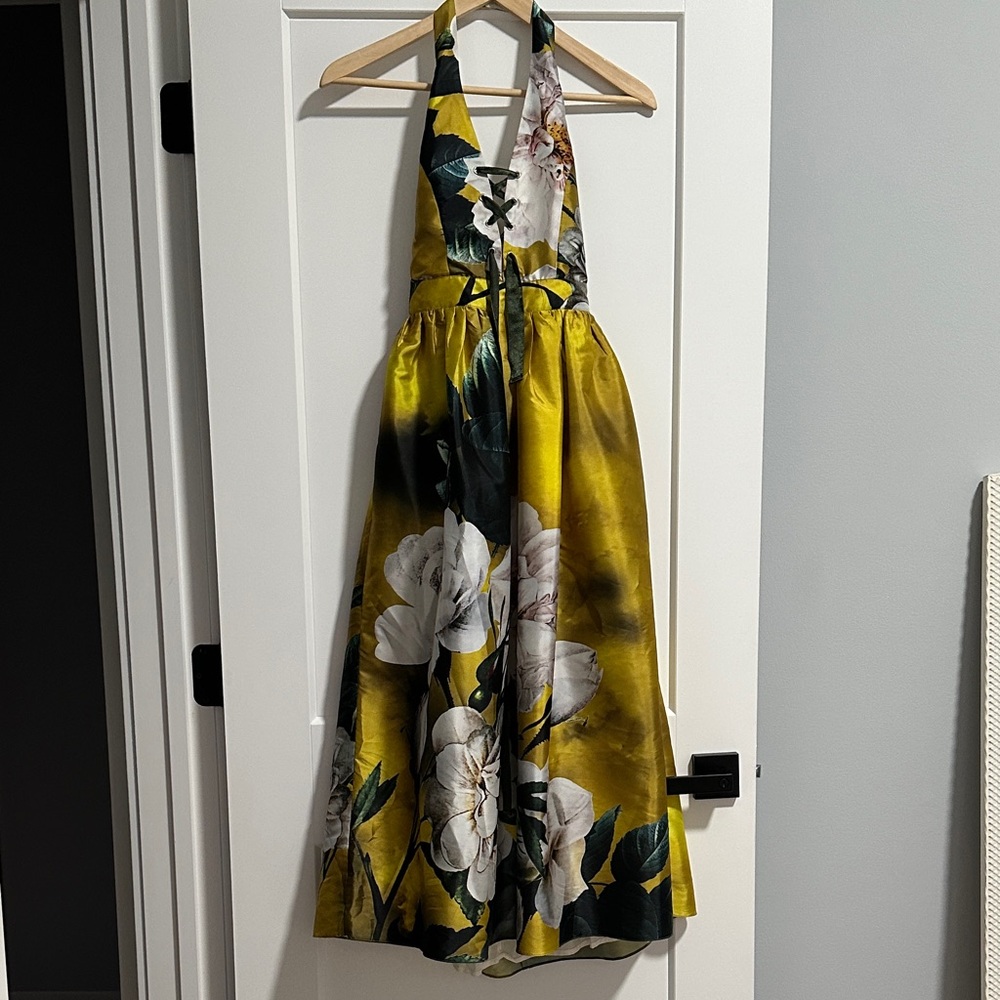 Anthropologie | Hemant & Nandita Floral Halter Midi Dress (size 00)